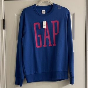 GAP Royal Blue Crewneck with Bold Pink Logo